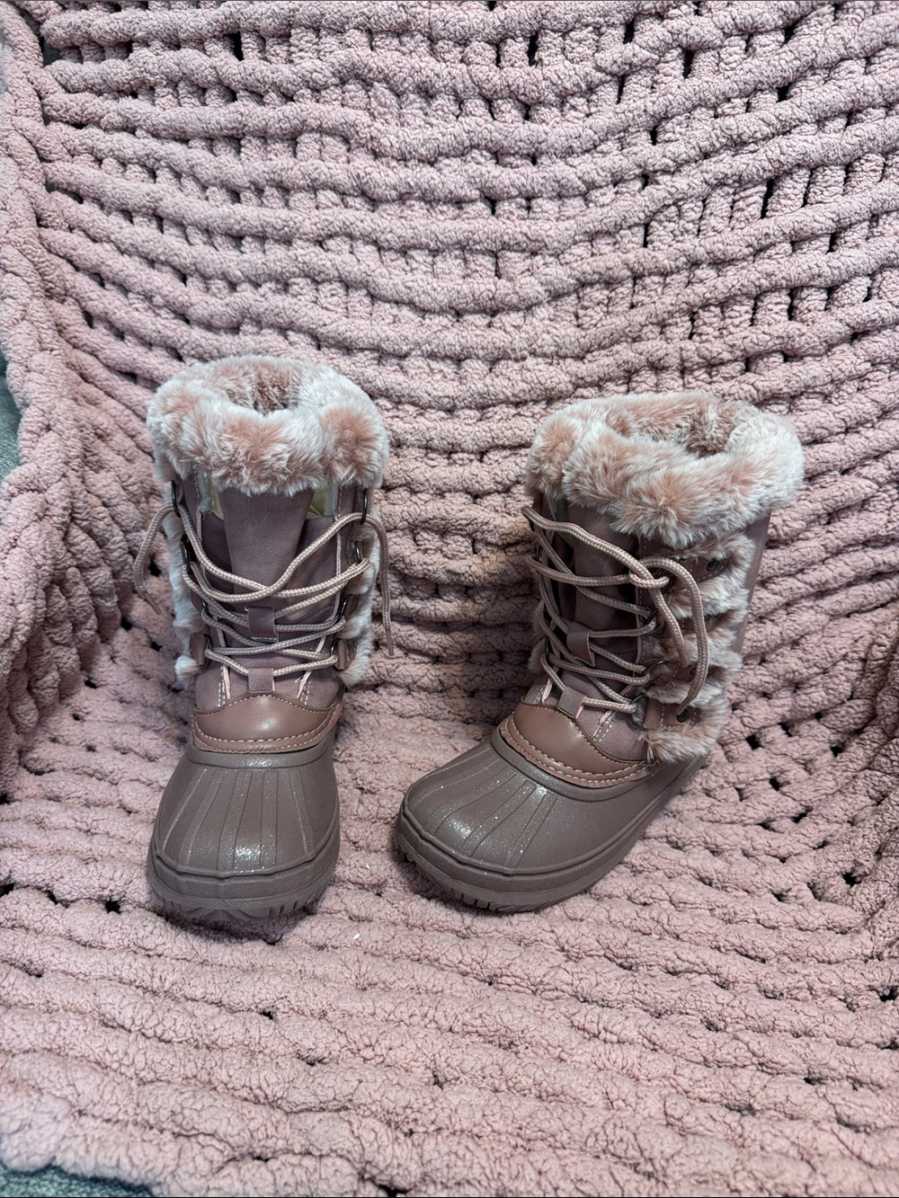 Kids Lurewilder Winter Snow Boots - Pink Plush Fur